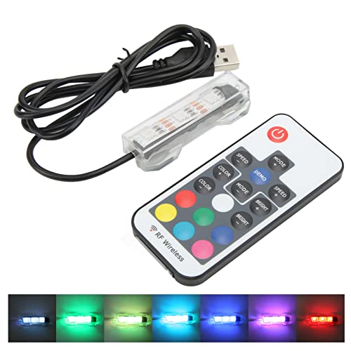 Fernbedienung USB Aquarium LED Aquarium Licht, Fernbedienung Soft Light USB Aquarium Licht Einfach zu Bedienen für Kleine Aquarien für Mittlere Aquarien (Schwarze Kabel-Fernbedienungsleuchte der von Pssopp