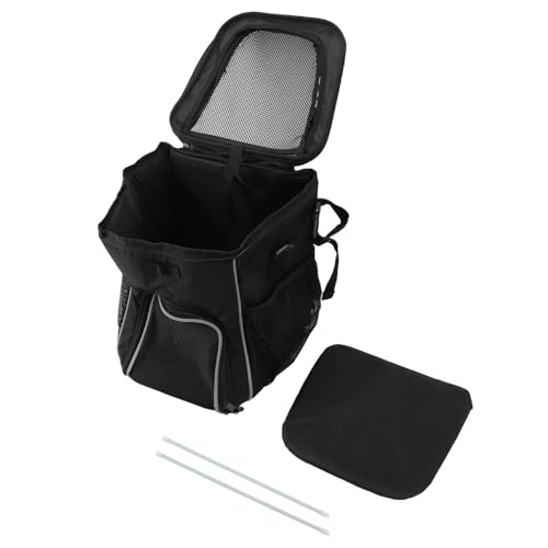 Hundefahrradkorb, Wasserdichter Hundefahrradkorb-Rucksack, Atmungsaktiver und Abnehmbarer Hundeträger, Geräumiger und Bequemer Fahrradkorb für Outdoor-Aktivitäten (Black) von Pssopp