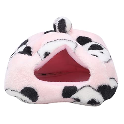 Kleines Tiernest Hamster Cute Panda Pattern Cave Verdicken Plüsch Versteck für Hamster Meerschweinchen Flying Squirrel Pink (L-Größe) von Pssopp