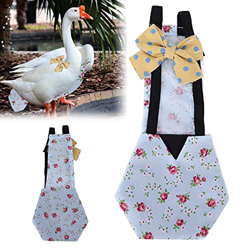 Pet Chicken Duck Windeln Waschbares Wiederverwendbares und Verstellbares Windeltuch für Gans Duck Hen Chicken(L Blaue Blume) von Pssopp