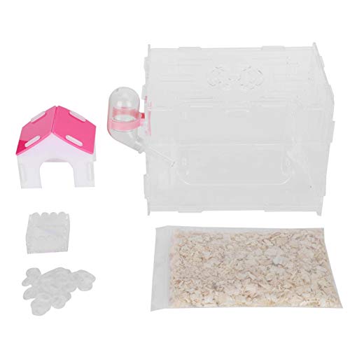 Pssopp Acryl Hamster Käfig, Hamster Transparent Single Layer House, Acryl Hamster Castle, Hamster liefert mit Futterbecken(S) von Pssopp