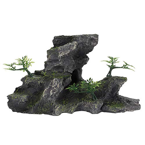 Pssopp Aqua Ornaments Stein Aqua Ornaments Steinhöhle Aquarium Decor Stein Aquarium Fisch versteckt Höhle Stein Ornament, 27 x 15 x 11 cm von Pssopp