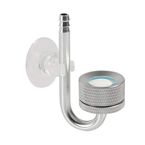 Pssopp Aquarium CO2 Diffusor Aluminiumlegierung Kohlendioxid Diffusor Kohlendioxid Generator Zerstäuber mit Saugnapf für Aquarium Aquarium Zubehör(Silber) von Pssopp