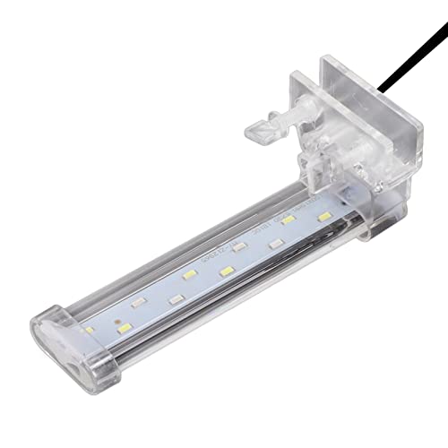 Pssopp Aquarium Licht, EU Stecker 220V Aquarium Clip Lampe Kristall Wasserdichter Kunststoff Robust für Aquarium (WH-160) von Pssopp