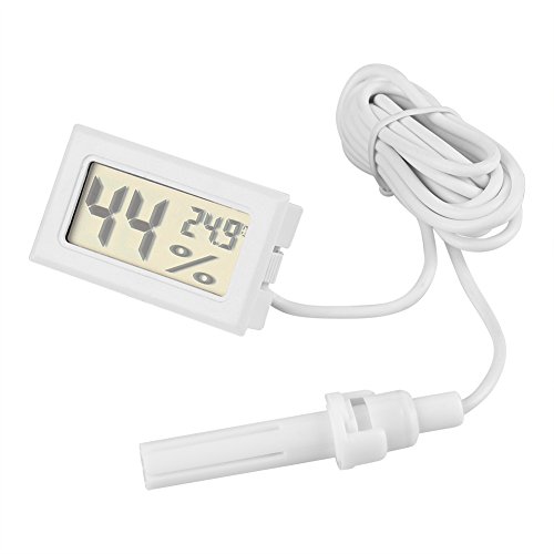 Pssopp Aquarium Thermometer Hygrometer LCD Digitales Wasser Thermometer 2-in-1 Mini Embedded Thermometer Hygrometer mit externer für Terrarium Aquarium Geflügel Inkubator von Pssopp