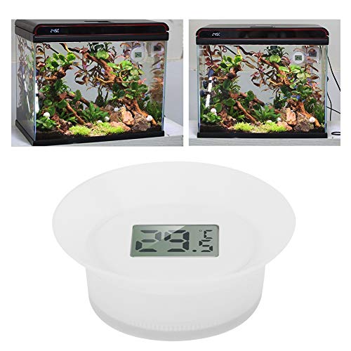 Pssopp Aquarium Thermometer wasserdichte LCD Digital Temperaturanzeige Unterwasser Temperatur Monitor Aquarium Unterwasser Thermometer mit Saugnapf für Aquarium Teich Reptilien Schildkröten von Pssopp