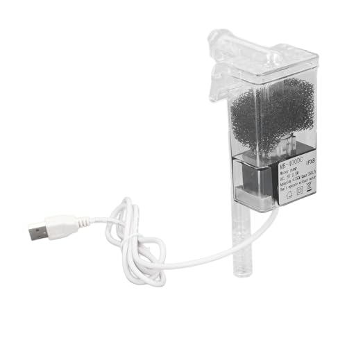 Pssopp Aquariumfilter, Verstellbarer Durchfluss, Aquarium-Hängefilter, Platzsparend, Geräuschloser Betrieb, Effizienter Wasseraufbereitungsfilter für Aquarien Unter 35 cm von Pssopp