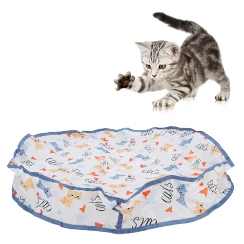 Pssopp Cat Play Mat Spielzeug, 360 -Grad -Rotation Interaktive Versteck und Such -Übungsspiel -Katzenanreicherung Spielzeug für Katzen Kätzchen Indoor Spielen von Pssopp