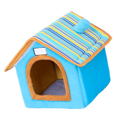 Pssopp Gemütliches Haustierbett für Hunde und Katzen, Bequemer Stoff, Abnehmbares und Waschbares Design, Einzigartiges Design, Warm und Langlebig, Allwetter-Unterschlupf (Blue) von Pssopp