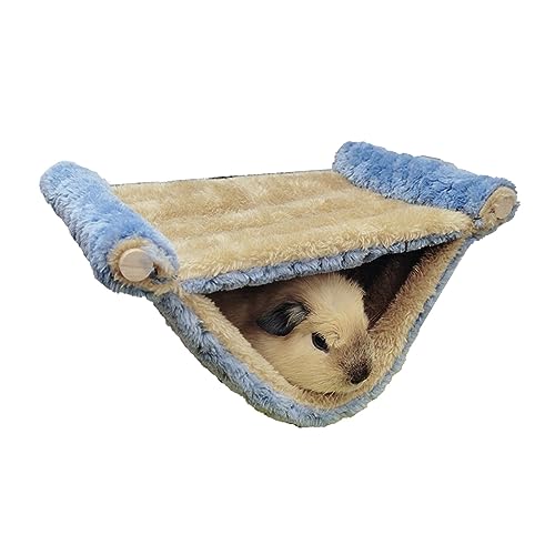 Pssopp Hamster-Hängematte, Weich und Warm, Atmungsaktive Plüsch-Hängehängematte für Kleine Tiere, Ratte (Blau) von Pssopp