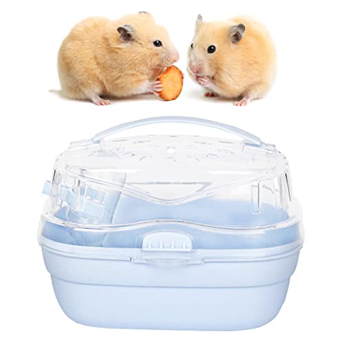 Hamster Transportbox Hamster Tragekäfig Tragbare Hamster Tragetasche Kleintier Tragetasche für Reisen Im Freien (Cremeblau) von Pssopp