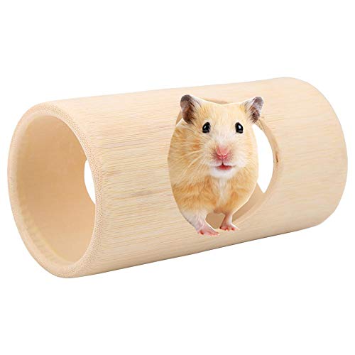 Pssopp Hamster Tube Natürliche Bambusmaus Tunnel Röhre Spielzeug Kleines Haustier Spaß Tunnel Kleine Tiere Aktivität Spielzeug für Chinchillas Meerschweinchen Eichhörnchen Hamster Mäuse Rennmäuse (L) von Pssopp