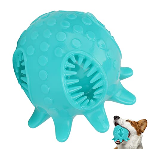 Pssopp Hundespielzeug Ball Krakenform Hundezähne Reinigung Kauball Tierfutterspender Quietschende Zahnbürste Biss Spielzeug[Blau] Bälle von Pssopp