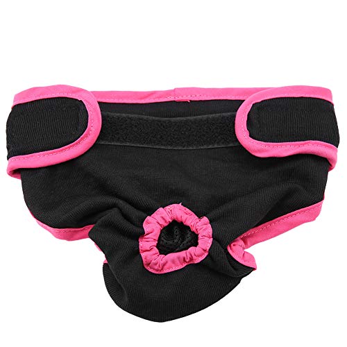 Pssopp Hundewindeln für Hündinnen, Waschbar Schutzhose Hundewindeln Robuste und Wiederverwendbare Hund Hygieneunterhose aus Baumwolle mit Magictape für Weibliche Haustiere Hunde Welpen(schwarz XL) von Pssopp