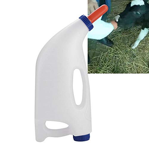 Pssopp Kalb Milch Feeder Flasche 4L Kalb Lamm Milch Feeder Flaschenhalter Melken Füttern Ersatz Kuhfütterungsgerät Aufzucht Tränke Füttern mit Griff & Nippel von Pssopp