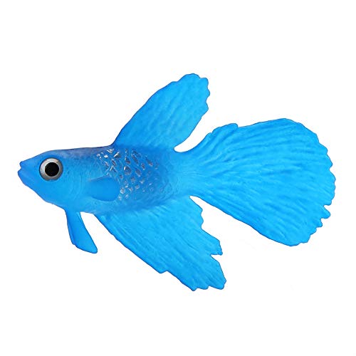 Künstliche Fische Silikon Fische Silikon Goldfisch Betta Fisch Lebensechte Künstliche Fische Ornament Schwimmende Fische Aquarium Dekoration Künstliche Bunte Fische (Blauer Betta Fisch) von Pssopp