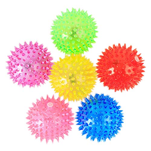 Pssopp LED-leuchtendes, Blinkendes Spielspielzeug für Hunde, Jagd nach Bounce Spiky mit Zufälliger Farbe, PVC-Material, S-L-Größe (A) von Pssopp