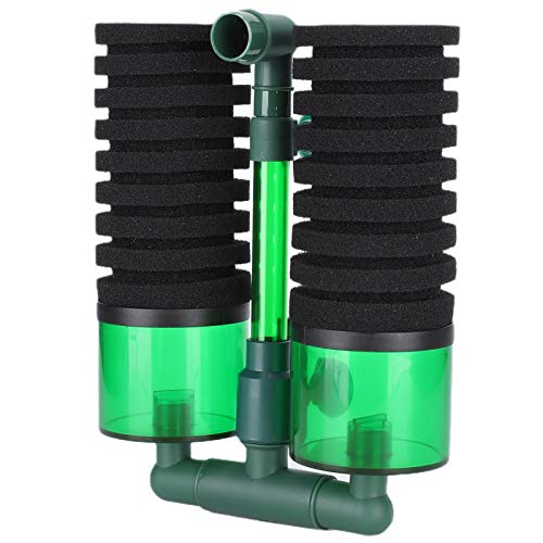 Pssopp Luftpumpe Doppelschwammfilter Aquarium Aquarium Spounge Filter Super Biochemische Filterschwämme für Aquarium Sauerstoff Erhöhen und Zyklisch (QS-200A Größe L mit Filterbox) von Pssopp