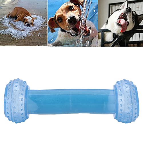 Pssopp Pet Cooling Chew Toy Bone and Ball Stick Puppy Interactive Cooling Toys für Den Sommer für Mittelgroße Hunde(Langhanteltyp) von Pssopp