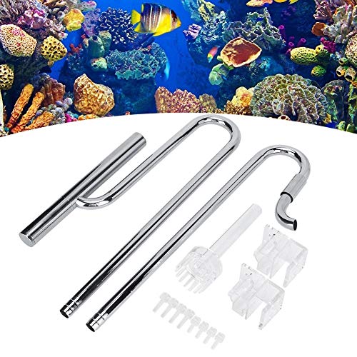 Pssopp Pip Surface Skimmer Aquarium Filterrohr Edelstahl Zufluss Abflussrohre zum Entfernen von Aquarium gepflanztem Tankschaum von Pssopp