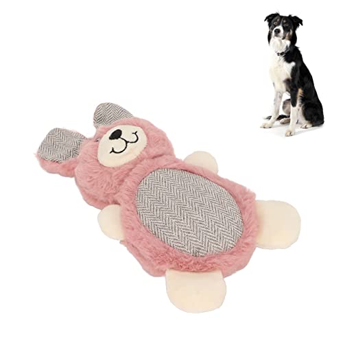 Pssopp Quietschender Hund PlüSchtiere Niedlicher Ausgestopfter Hund Quietschendes Spielzeug Kuscheltiere Spielzeug PlüSchhund Kauspielzeug (Rosa Kaninchen) von Pssopp