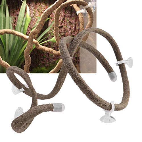 Reptile Climbing Branch 4.92ft Flexible Reptile Jungle Vines Terrarium Rattan Pet Habitat Dekor mit Saugnäpfen für Chameleon Lizards Gecko Climbing(L) von Pssopp