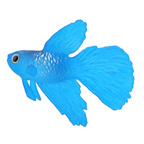Pssopp Silikon-Aquarium-Dekoration, Lustige Künstliche Kleine Aquarium-Verzierung, Langlebig, Ideal für Süß- und Salzwasser (Nr. 3 Blue Betta) von Pssopp