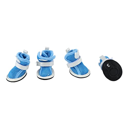 Pssopp Weiche und Leichte Hunde-Netzschuhe für Bichon Teddy, Atmungsaktive Welpenstiefel für den Sommer (Blue) von Pssopp