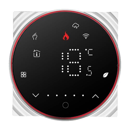 Pssopp WiFi-Thermostat, 95–240 V, 5 A, Heimtemperaturregler, 86 Quadratische Versteckte Box, Hintergrundbeleuchteter LCD-Bildschirm für Fußbodenheizung (Black) von Pssopp