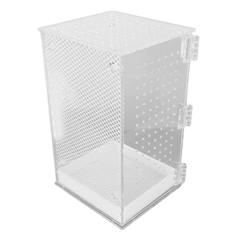 Reptilien-Terrarium-Tank, Leicht zu Reinigende Acryl-Reptilienbox, Transparent, Sicher, Robust, Wasserdicht, Belüftungsloch, Magnetische Tür für Frosch und Leopardgecko (L 45 cm) von Pssopp