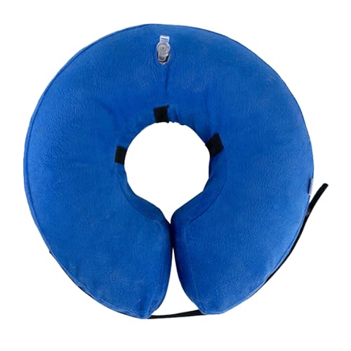 Verstellbare Aufblasbare Donut-E-Halsbänder für Hunde und Katzen, Weiches Aufblasbares Hundehalsband mit PVC-Material, Verhindert Beißen und Kratzen, Warmes und (Blue) von Pssopp