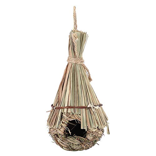 Vogelnester Natürliche Unkräuter Bird Nest Handwoven hängen Papagei Roosting House Grashaus für Vögel Bird Roosting Pocket für Hausgarten Dekorationen(L) von Pssopp