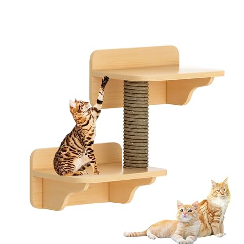 An der Wand Montiertes Katze Wandelement, Katzen Wand Klettern, DIY-Katzennest, Sprungplattform, Raumkapsel, Sisal-Katzenbaum (Size : S2) von Pucaru