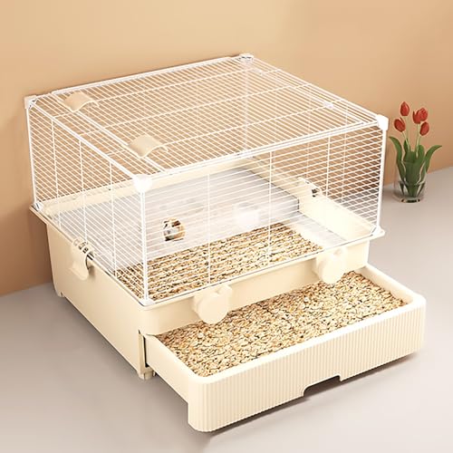 Hamsterkäfig, Extra Große Luxus-Hamstervilla, Drahtkäfig für Haustiere in Schubladenform, Lebensraum für Mäuse und Rennmäuse(White) von Pucaru