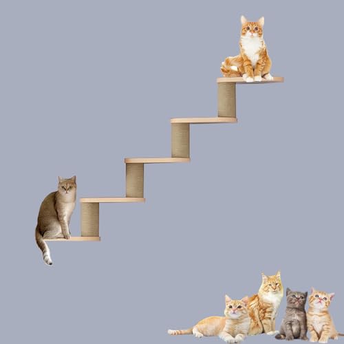 Katzen Kletterwand aus Massivem Holz, Wandmontierte Katzenwandmöbel, Verschiedene Zubehörteile für Katze Wandelement, Freie Auswahl Beim Heimwerken(Size:S13) von Pucaru
