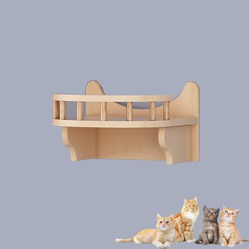 Katzen Kletterwand aus Massivem Holz, Wandmontierte Katzenwandmöbel, Verschiedene Zubehörteile für Katze Wandelement, Freie Auswahl Beim Heimwerken(Size:S2) von Pucaru