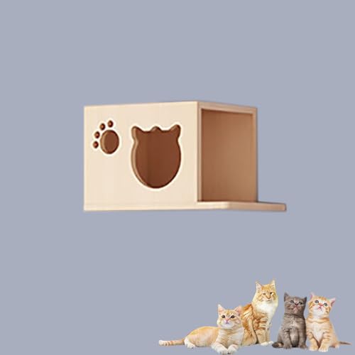 Katzen Kletterwand aus Massivem Holz, Wandmontierte Katzenwandmöbel, Verschiedene Zubehörteile für Katze Wandelement, Freie Auswahl Beim Heimwerken(Size:S6) von Pucaru