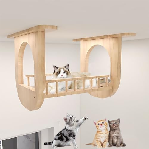 Katzenwandparkour, Moderne Wandmontierte Katzenmöbel, Katzenkletterwand, Katze Wandelement, DIY-Decken- Und Wandkombinationsset, Platzsparend(Size:S11) von Pucaru