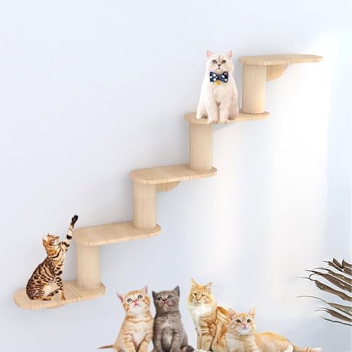 Katzenwandparkour, Moderne Wandmontierte Katzenmöbel, Katzenkletterwand, Katze Wandelement, DIY-Decken- Und Wandkombinationsset, Platzsparend(Size:S6) von Pucaru