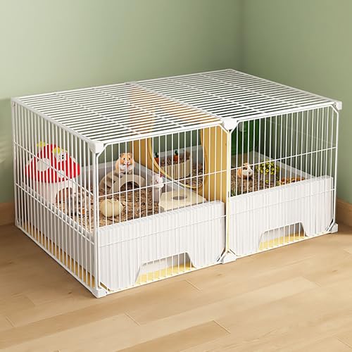 Kleintierkäfige aus Metall, Hamsterkäfig, Leicht zu Reinigende Luxusvilla, Spezielle Zuchtbox für Goldene Bären, Eichhörnchen und Landschaftsbau(70x35x35cm) von Pucaru