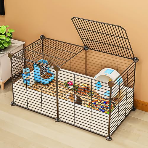 Meerschweinchenkäfig für Drinnen und Draußen, Kleintier-Laufstall, Laufstall für Kleine Haustierhasen, Hamster, Extra Großer Platz (Size : 72x37x37cm) von Pucaru