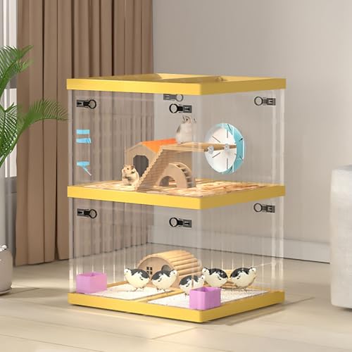 Panorama-Hamsterkäfig der Luxusklasse, DIY-Zuchtbox für Kleintiere, Stapelbar, Geeignet für Hamster, Hühner, Igel, Meerschweinchen und Schildkröten(48x45x72cm) von Pucaru