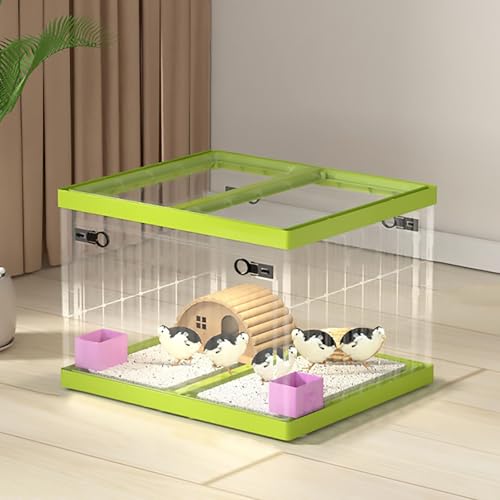 Panorama-transparenter Hamsterkäfig, Meerschweinchenkäfig, Mehrschichtiges Design Kann Gestapelt Werden, Belüftung und Atmungsaktivität(48x45x38cm) von Pucaru