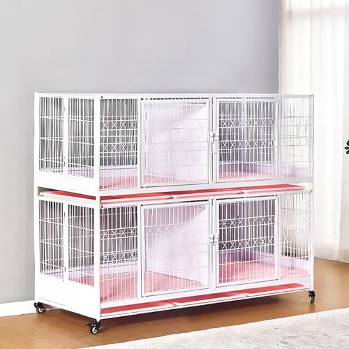 Pucaru Katzenkisten für Wohnungskatzen, Faltbarer Katzenkäfig, Katzengehege für den Innenbereich, Katzenzuchtkäfig, Stapelbar, Leicht zu Reinigen(161.5x70.8x128.5cm) von Pucaru