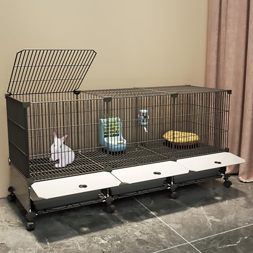 Verschlüsselter Anti-Spray-Kaninchenkäfig, Indoor-Hasenstall, Großer Raumkäfig, Geeignet für Die Aufzucht Mehrerer Haustiere (Color : Style3, Size : 108 x 37 x 55cm) von Pucaru