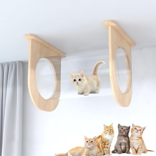 Pucaru Wandmontiertes Katzen Wand Klettern aus Massivem Holz für den Innenbereich, Lufthängebrücke, Sprungplattform, Raumkapsel Usw (Color : S14) von Pucaru