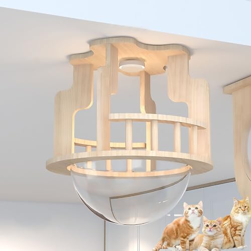 Pucaru Wandmontiertes Katzen Wand Klettern aus Massivem Holz für den Innenbereich, Lufthängebrücke, Sprungplattform, Raumkapsel Usw (Color : S7) von Pucaru