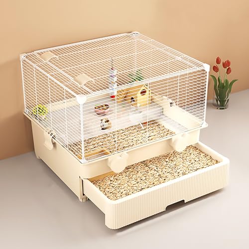 Zweistöckige Hamstervilla, Hamsterhaus Im Schubladenstil, Leicht zu Reinigen, Geeignet für Hamster, Igel, Reptilien, Hühner Usw(White) von Pucaru