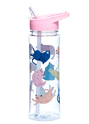 Puckator Cat's Life wiederverwendbare Wasserflasche aus bruchsicherem Tritan-Kunststoff 550ml von Puckator