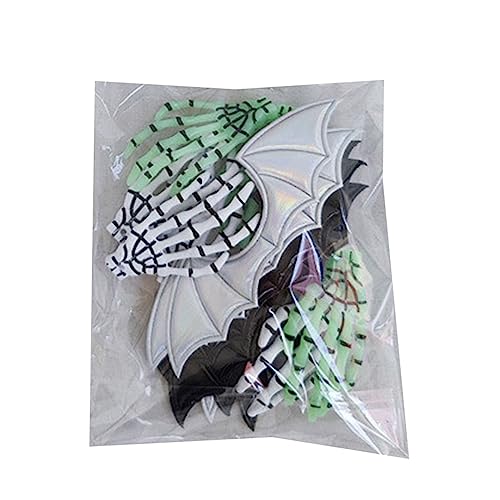 Puco Batwings Halloween Hundepflege Zubehör Set glitzernde Fliege für Hunde Flügel Stil mit Totenkopf Stil 1 Set Haustier Fliege von Puco